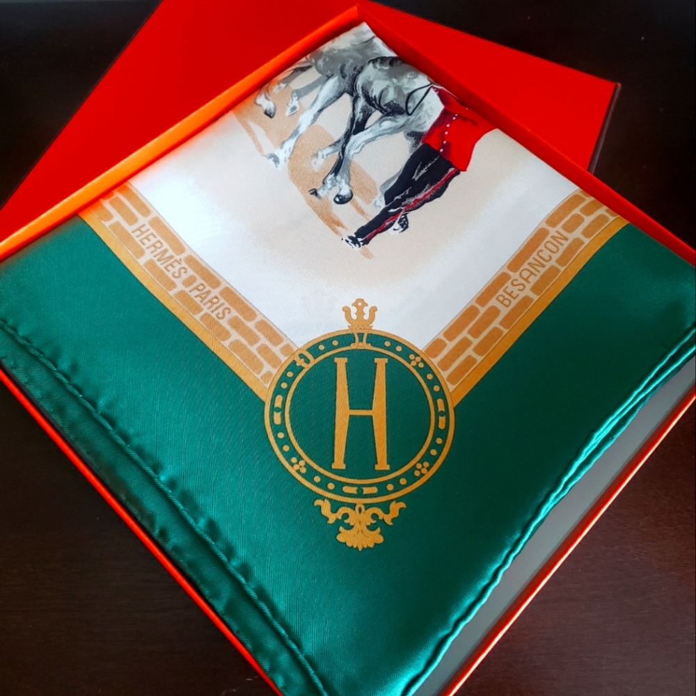 HERMES EQUESTRIAN FINEST  HANDROLLED SILK. CONVERSATIONAL PIECE
